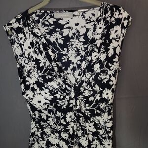 Liz Claiborne Black and White Floral Top